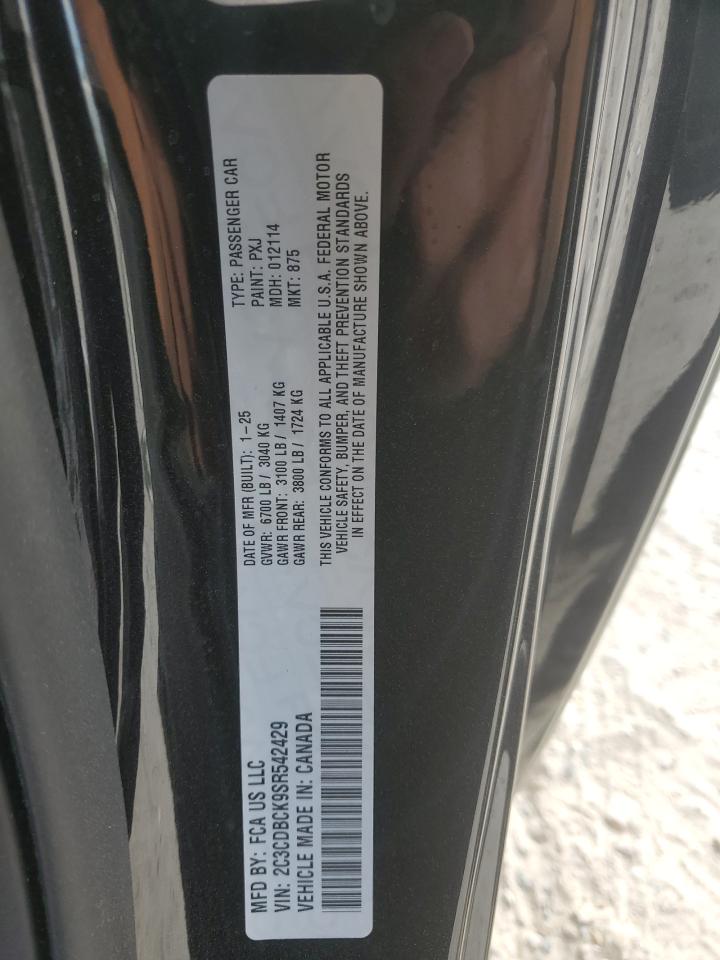 2025 Dodge Charger Daytona R/T VIN: 2C3CDBCK9SR542429 Lot: 87251215