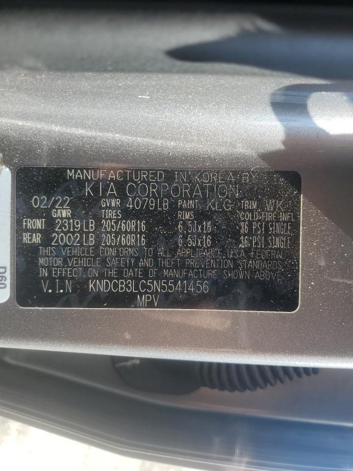 2022 Kia Niro Lx VIN: KNDCB3LC5N5541456 Lot: 85157375