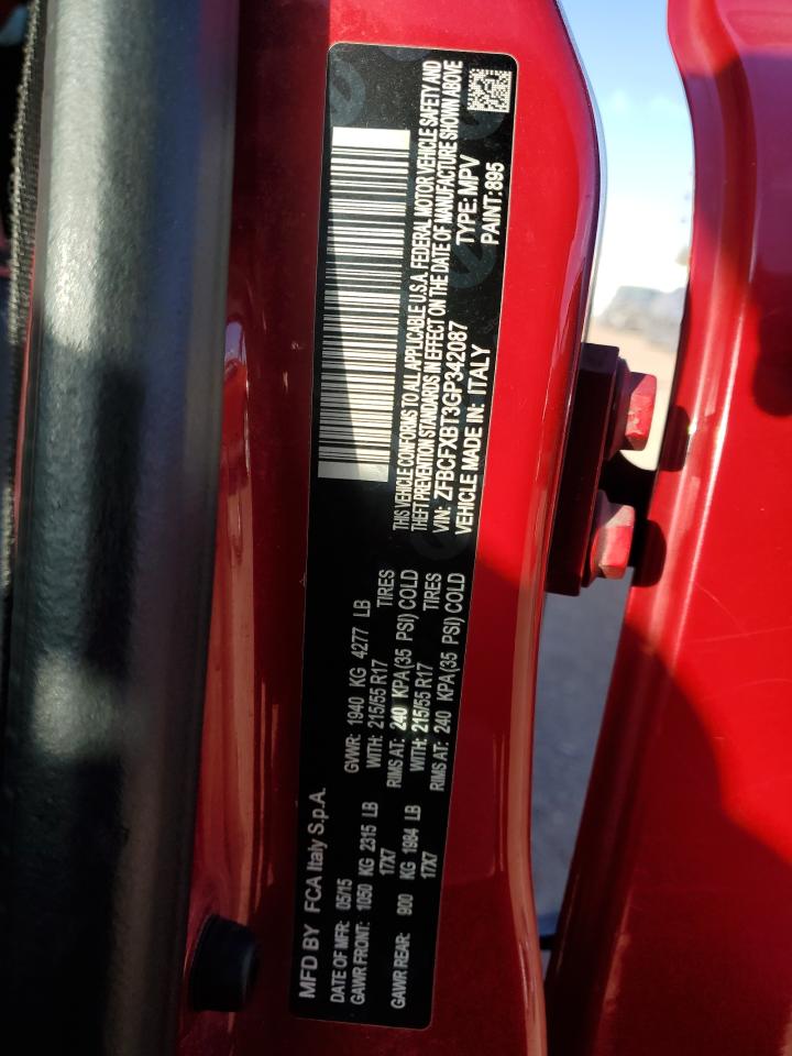 2016 Fiat 500X Easy VIN: ZFBCFXBT3GP342087 Lot: 90669635