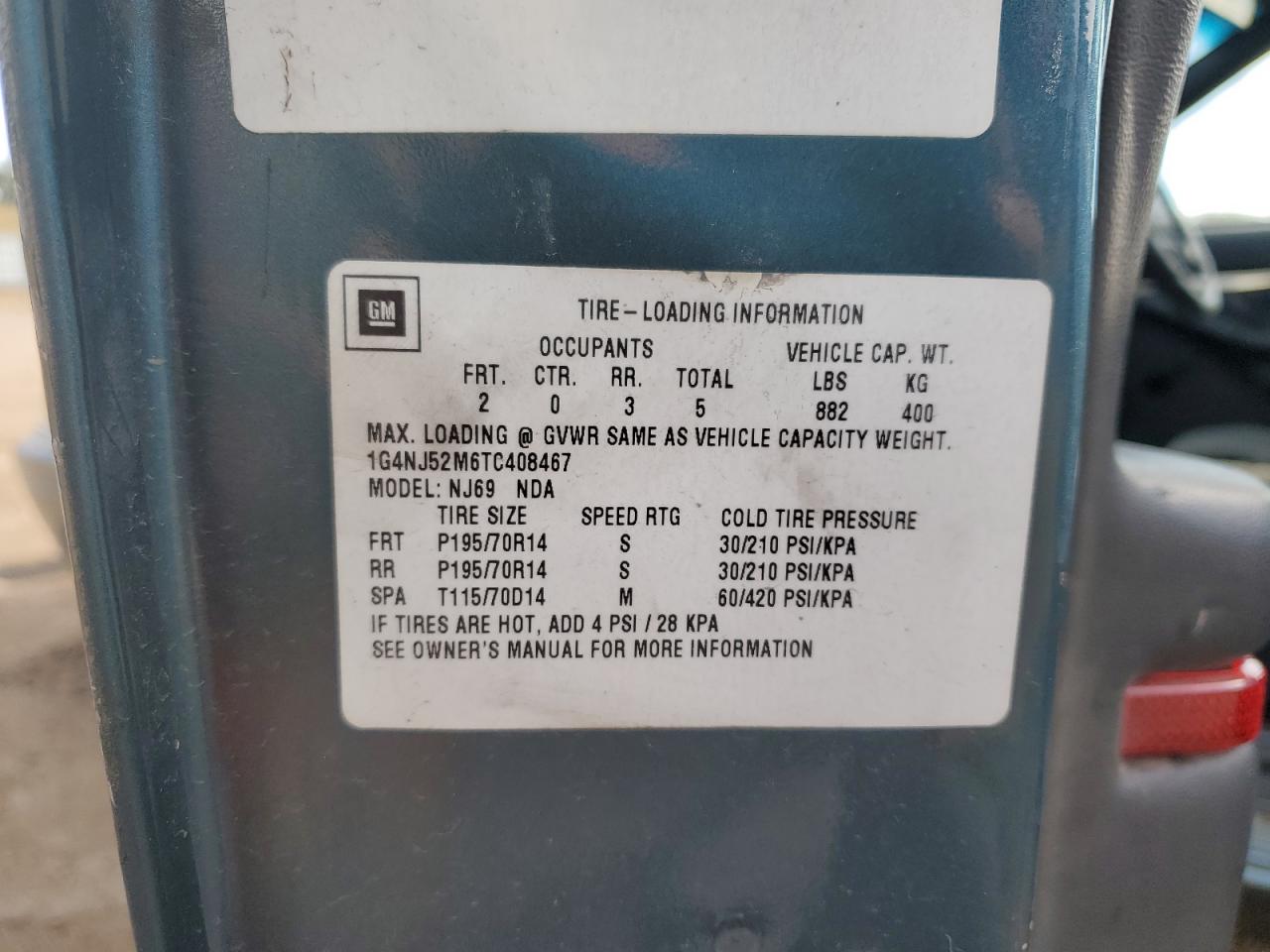 1996 Buick Skylark Gran Sport VIN: 1G4NJ52M6TC408467 Lot: 82735225