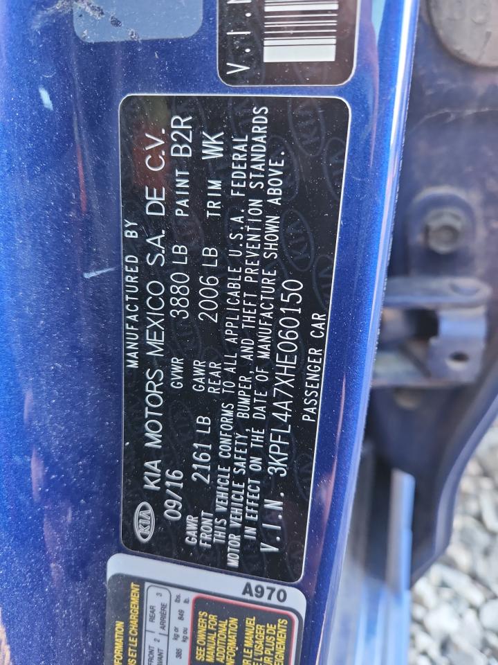 2017 Kia Forte Lx VIN: 3KPFL4A7XHE060150 Lot: 89825315