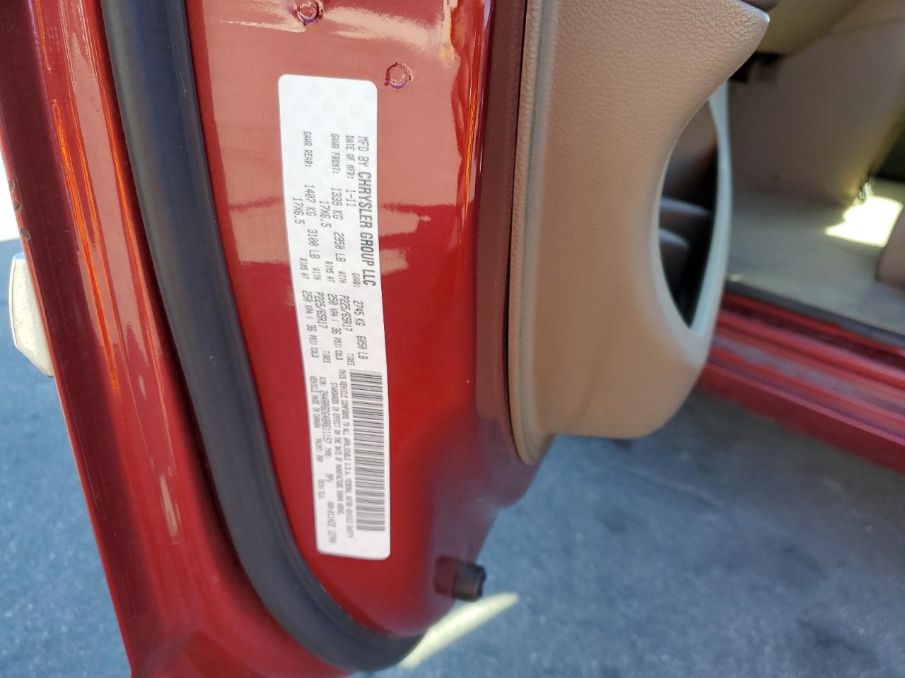 2011 Chrysler Town & Country Limited VIN: 2A4RR6DG4BR611157 Lot: 85158565