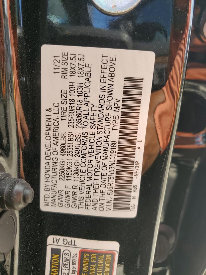 2022 Honda Cr-V Ex VIN: 5J6RT6H53NL009180 Lot: 85732555