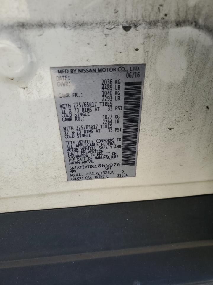 2016 Nissan Rogue S VIN: 5N1AT2MT8GC865976 Lot: 84955715