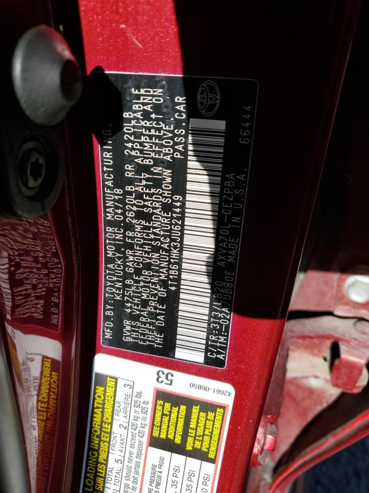 2018 Toyota Camry Xse VIN: 4T1B61HK3JU621449 Lot: 82265055