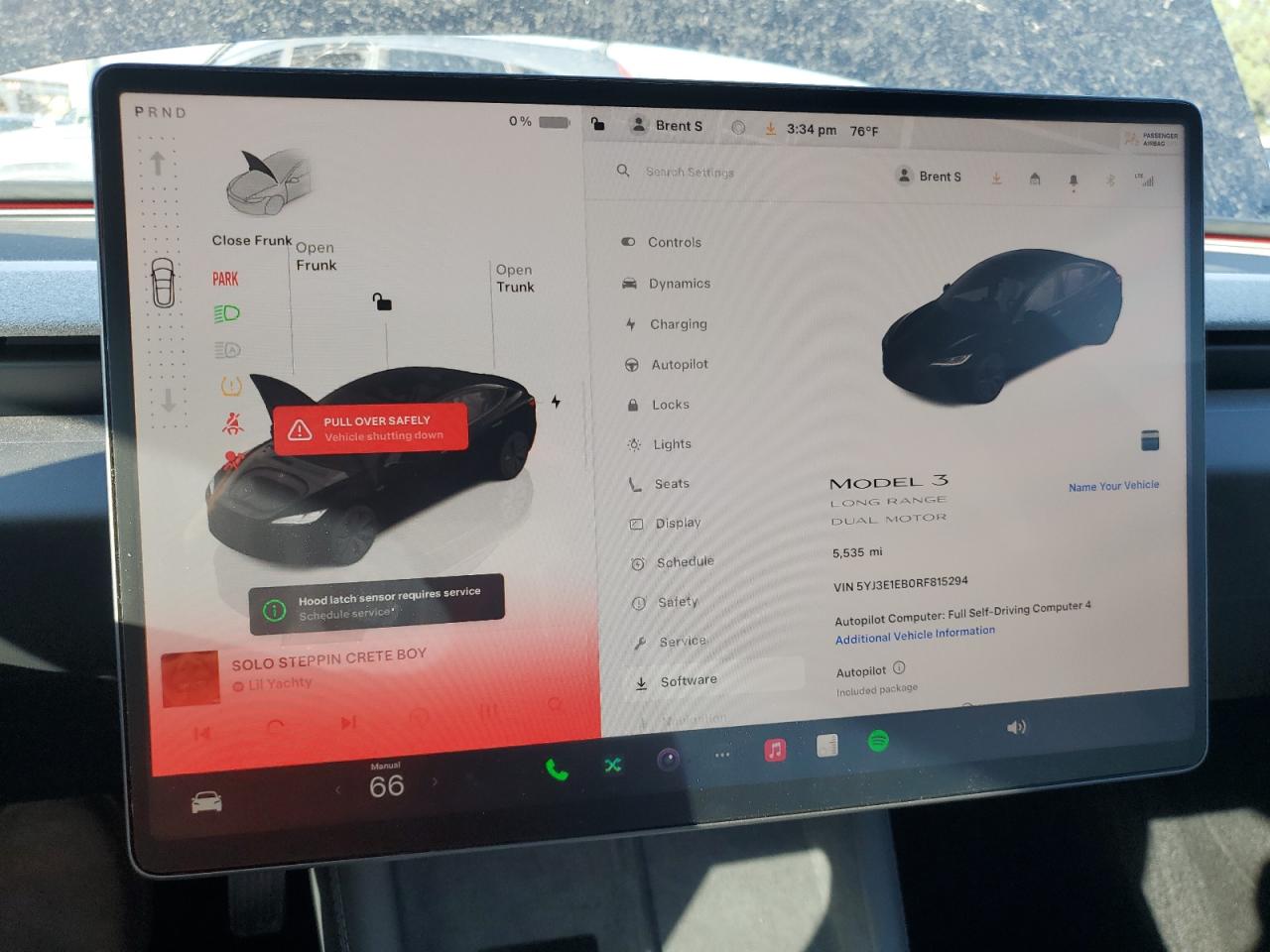 2024 Tesla Model 3 VIN: 5YJ3E1EB0RF815294 Lot: 86658985