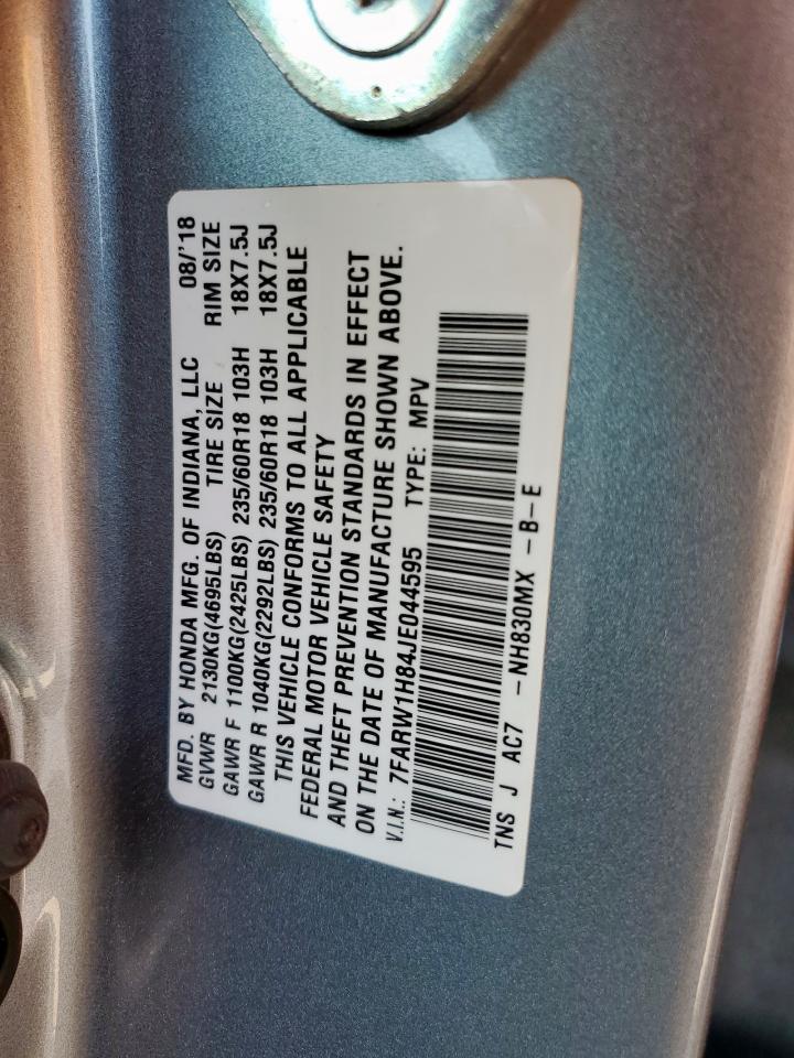 2018 Honda Cr-V Exl VIN: 7FARW1H84JE044595 Lot: 84610995