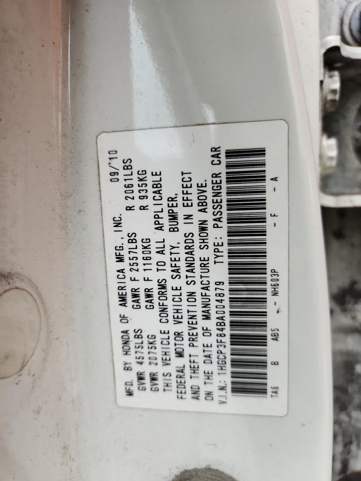 2011 Honda Accord Exl VIN: 1HGCP3F84BA004879 Lot: 82420895