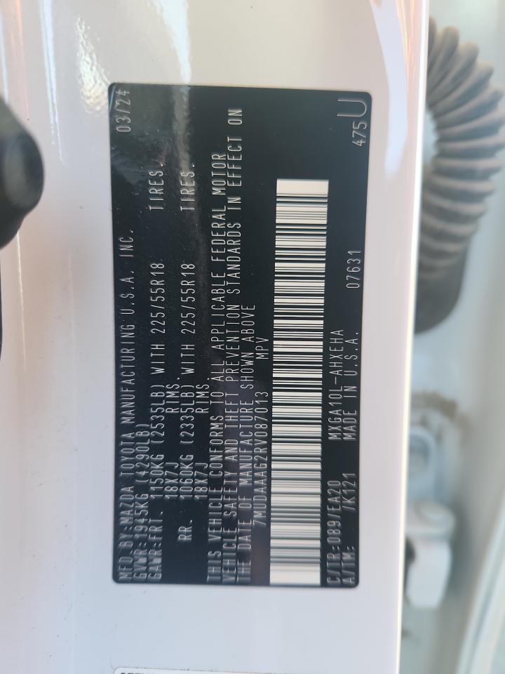 2024 Toyota Corolla Cross Xle VIN: 7MUDAAAG2RV087013 Lot: 85517675