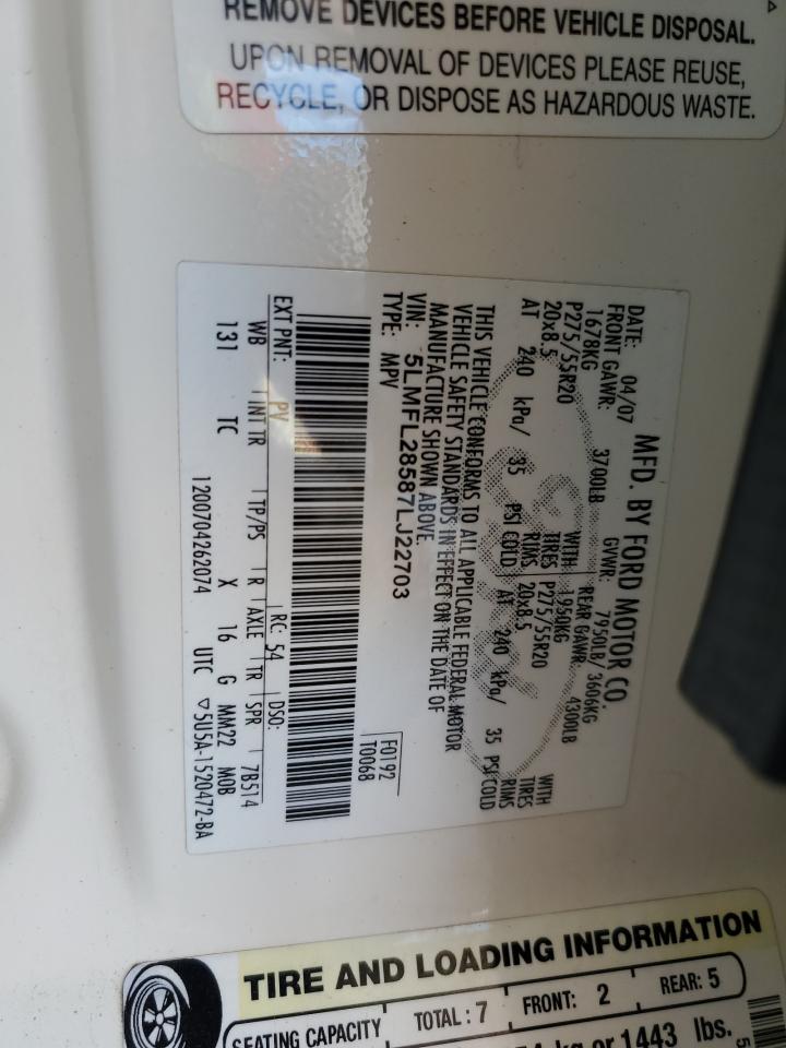 2007 Lincoln Navigator L VIN: 5LMFL28587LJ22703 Lot: 86155395