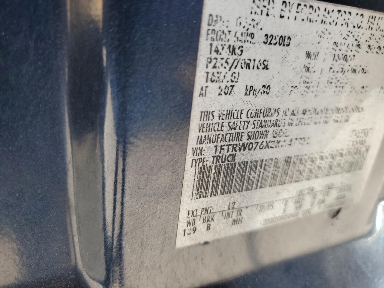 2003 Ford F150 Supercrew VIN: 1FTRW076X3KA47075 Lot: 86305595