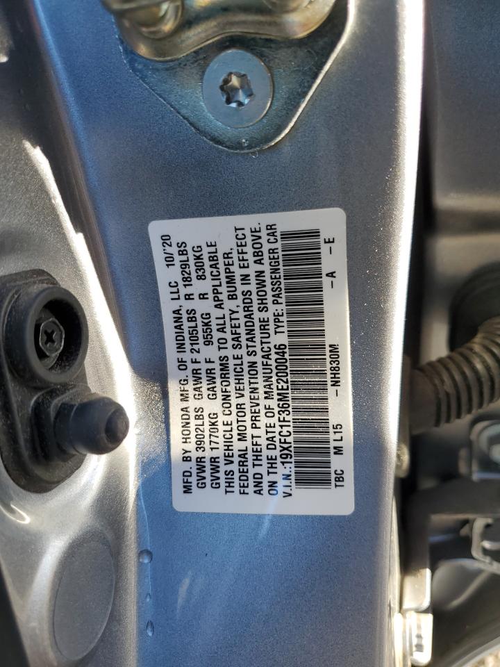 2021 Honda Civic Ex VIN: 19XFC1F36ME200046 Lot: 86595085