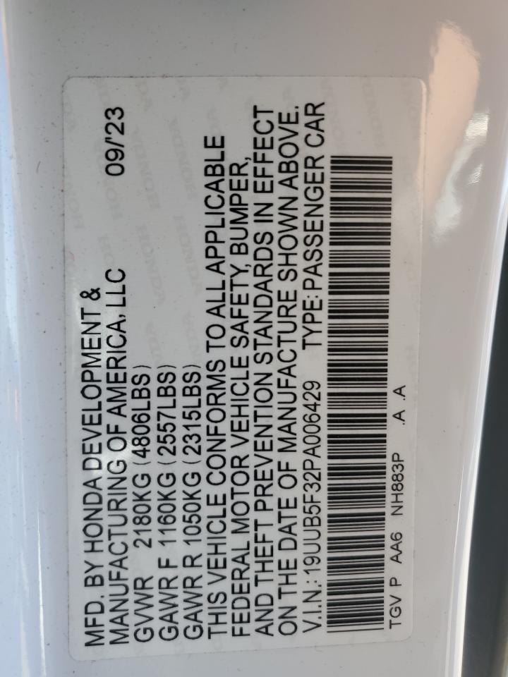 2023 Acura Tlx VIN: 19UUB5F32PA006429 Lot: 84562915