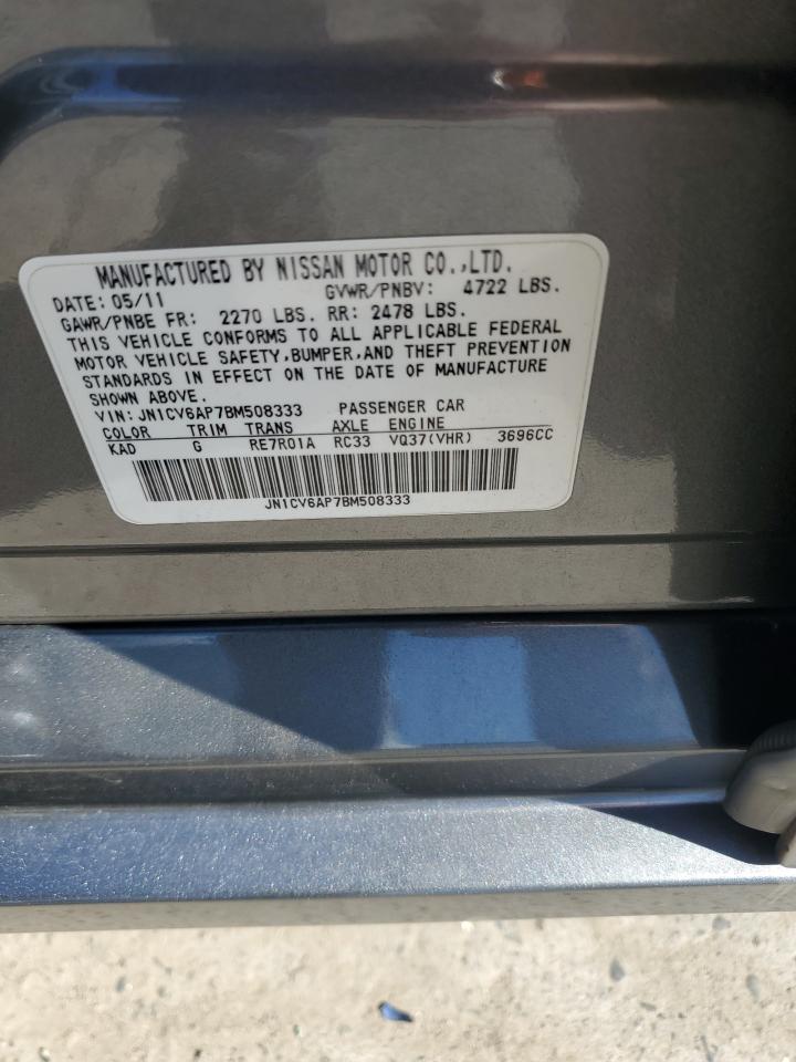 2011 Infiniti G37 Base VIN: JN1CV6AP7BM508333 Lot: 82296175