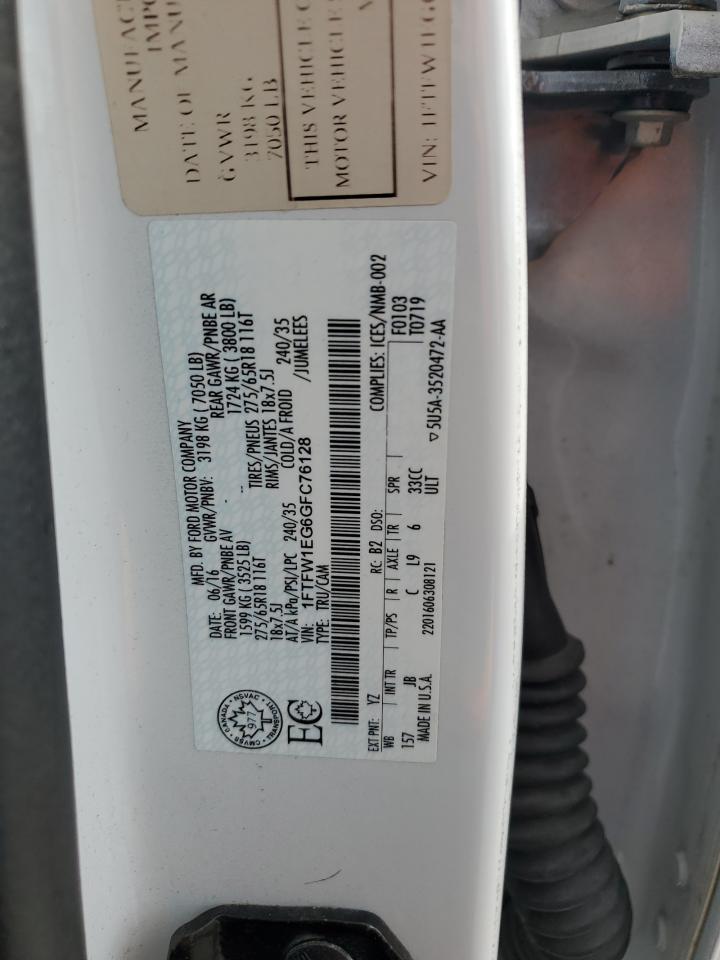 2016 Ford F150 Supercrew VIN: 1FTFW1EG6GFC76128 Lot: 81265465