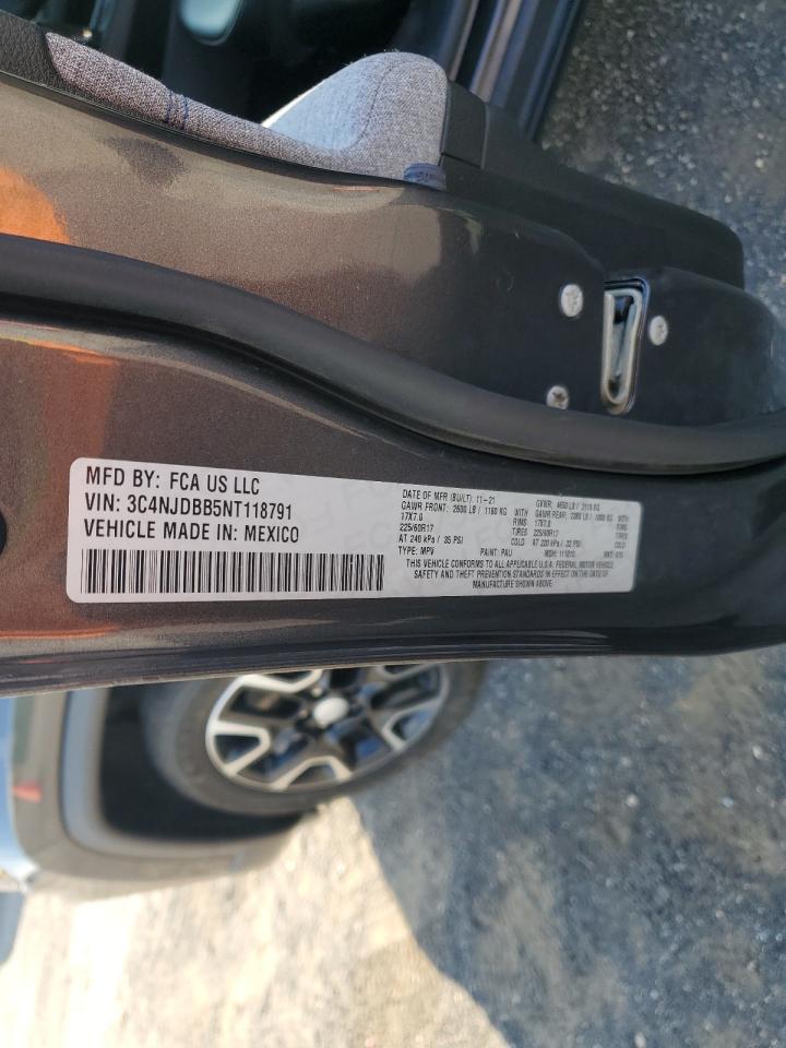 2022 Jeep Compass Latitude VIN: 3C4NJDBB5NT118791 Lot: 91076115