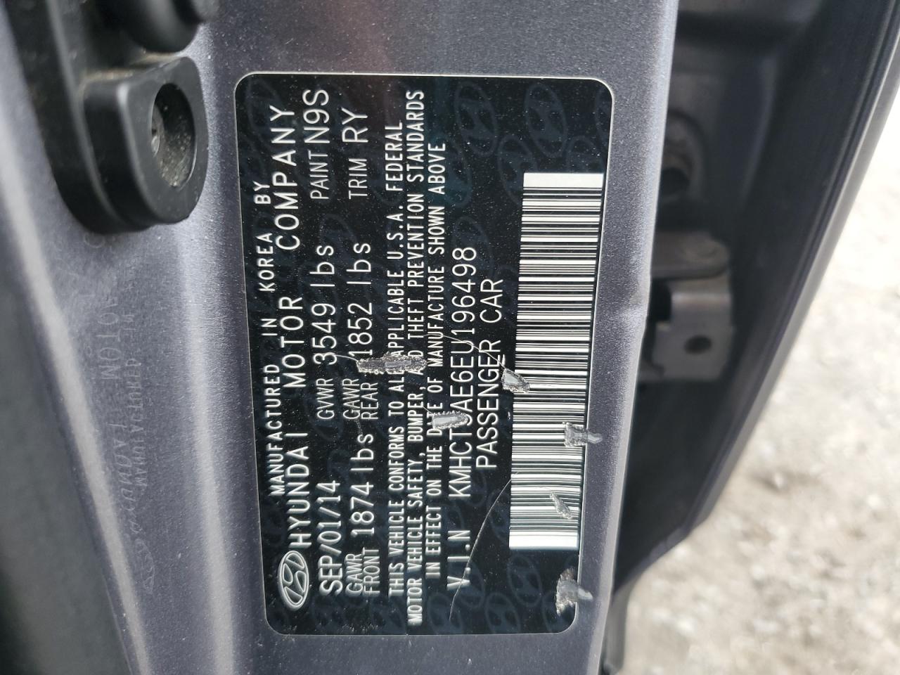 2014 Hyundai Accent Gls VIN: KMHCT5AE6EU196498 Lot: 87235925