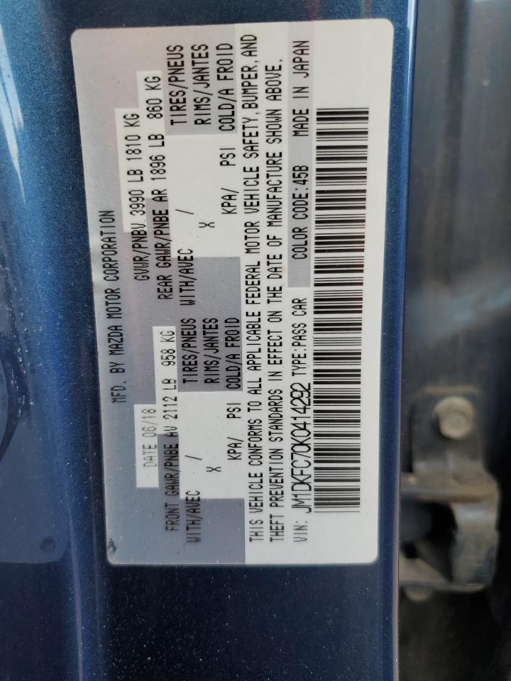 2019 Mazda Cx-3 Touring VIN: JM1DKFC70K0414292 Lot: 86180945