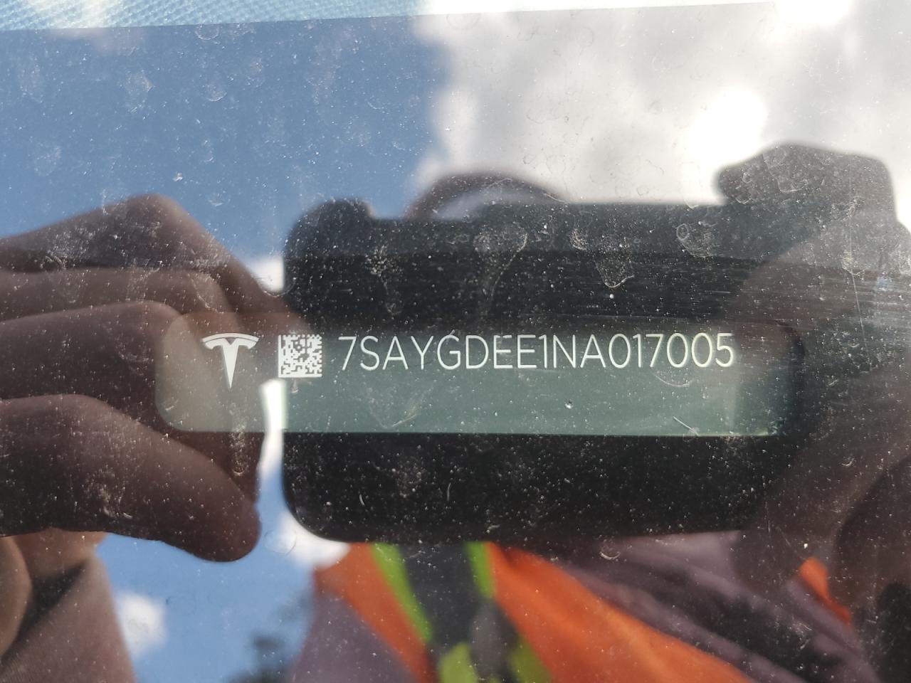 2022 Tesla Model Y VIN: 7SAYGDEE1NA017005 Lot: 89706875