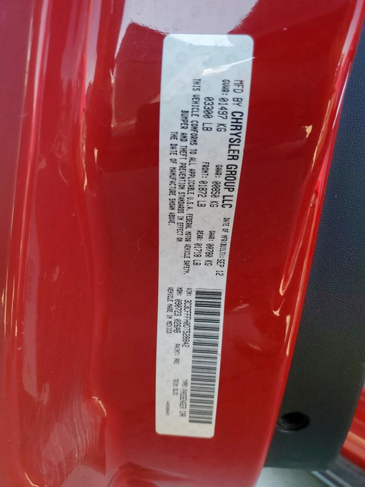2013 Fiat 500 Abarth VIN: 3C3CFFFH0DT528842 Lot: 86340935