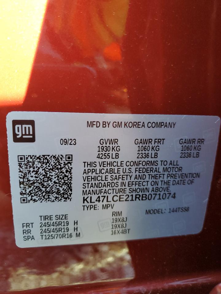 2024 Buick Envista Avenir VIN: KL47LCE21RB071074 Lot: 86814095