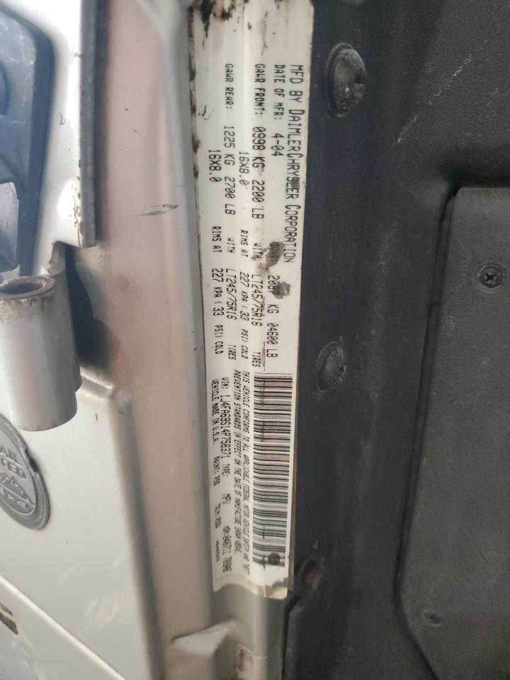 2004 Jeep Wrangler / Tj Rubicon VIN: 1J4FA69S14P758371 Lot: 85557875