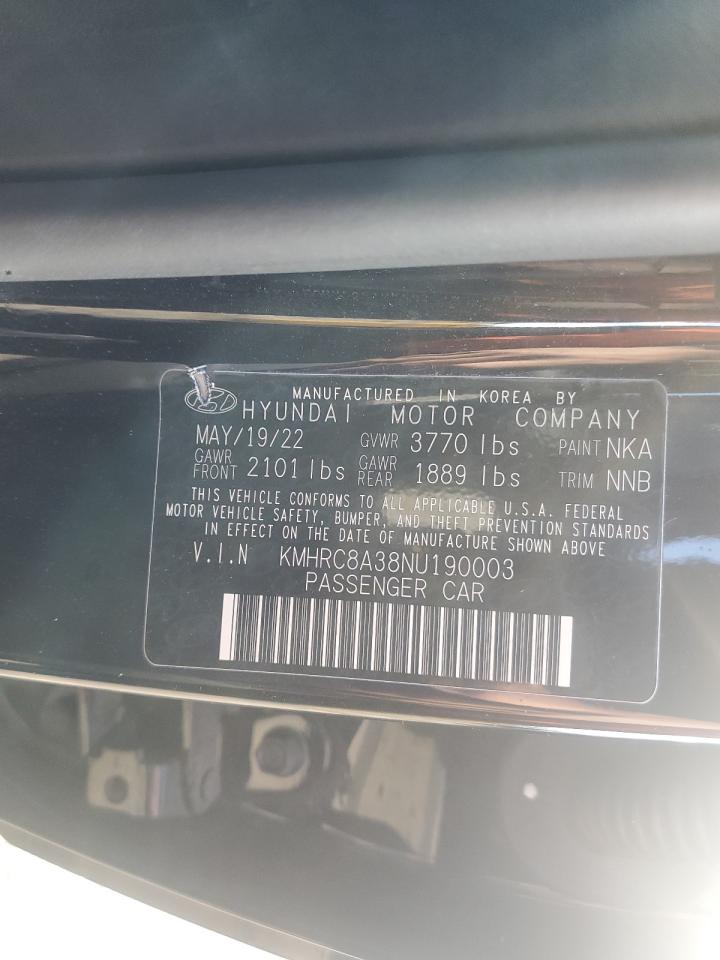 2022 Hyundai Venue Sel VIN: KMHRC8A38NU190003 Lot: 82418025