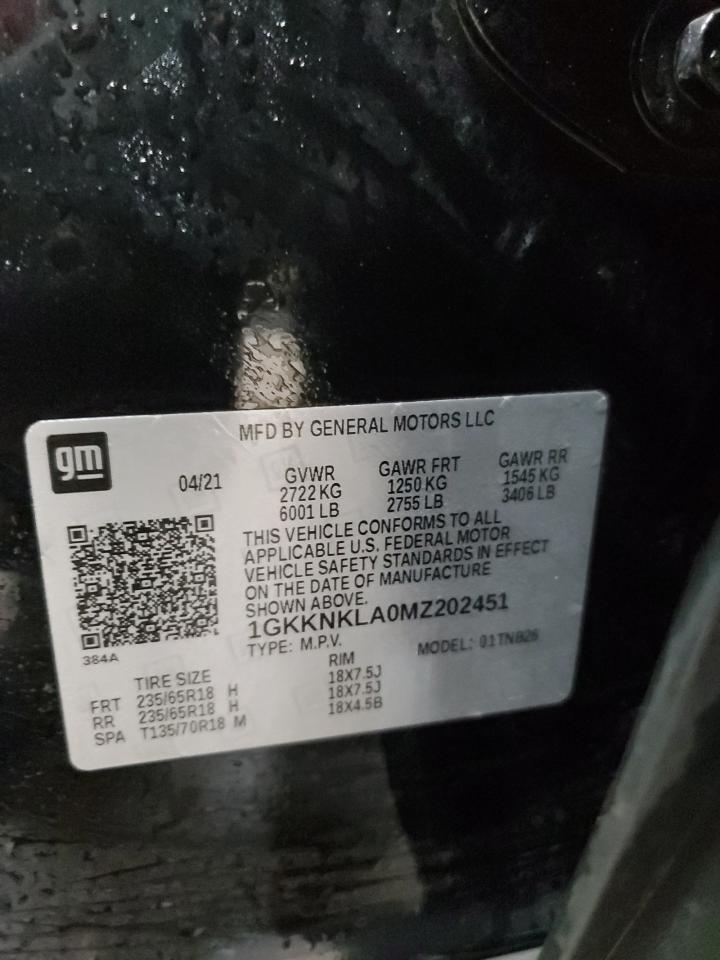 2021 GMC Acadia Sle VIN: 1GKKNKLA0MZ202451 Lot: 90363455