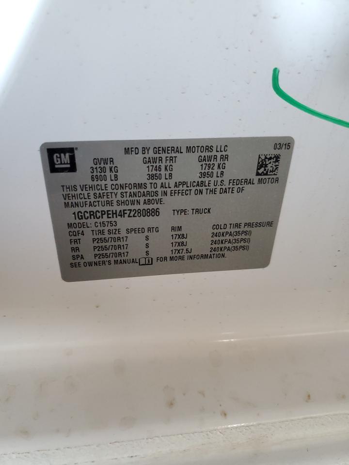 2015 Chevrolet Silverado C1500 VIN: 1GCRCPEH4FZ280886 Lot: 84762115