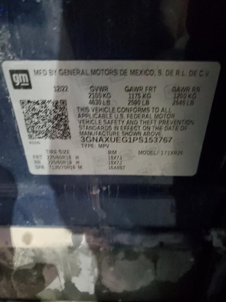 2023 Chevrolet Equinox Lt VIN: 3GNAXUEG1PS153767 Lot: 89915385