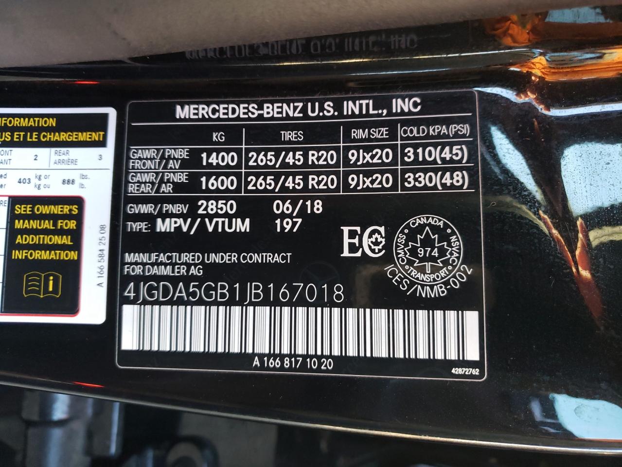 2018 Mercedes-Benz Gle 400 4Matic VIN: 4JGDA5GB1JB167018 Lot: 85300485