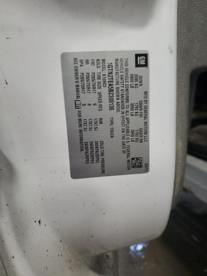 2011 GMC Sierra K1500 VIN: 1GTN2TEA5BZ308136 Lot: 90122585