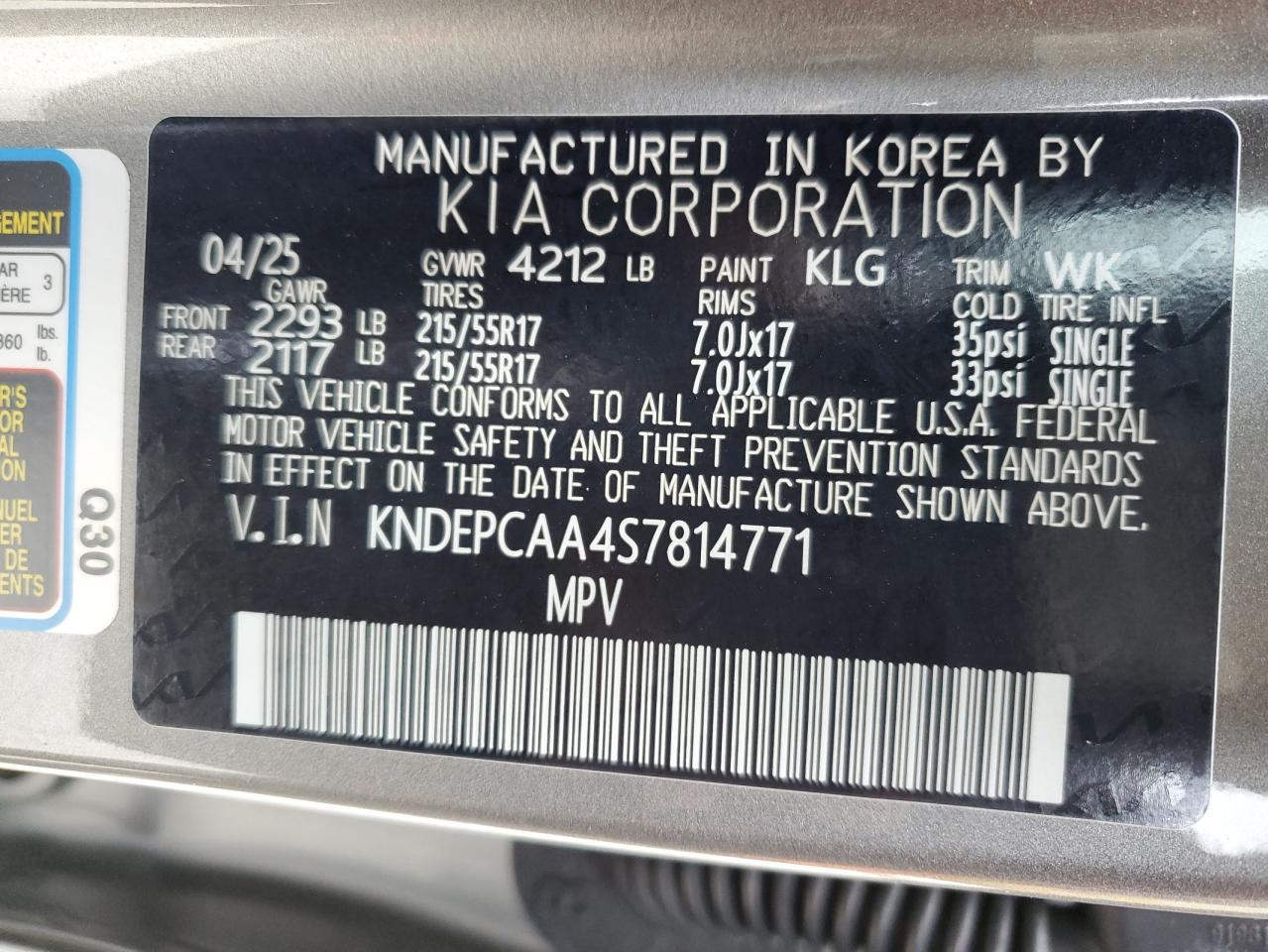 2025 Kia Seltos Lx VIN: KNDEPCAA4S7814771 Lot: 82692505