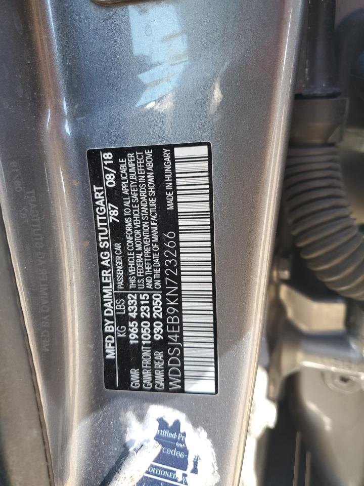 2019 Mercedes-Benz Cla 250 VIN: WDDSJ4EB9KN723266 Lot: 84960025