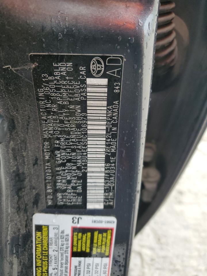 2013 Toyota Corolla Base VIN: 2T1BU4EE5DC106979 Lot: 87419065
