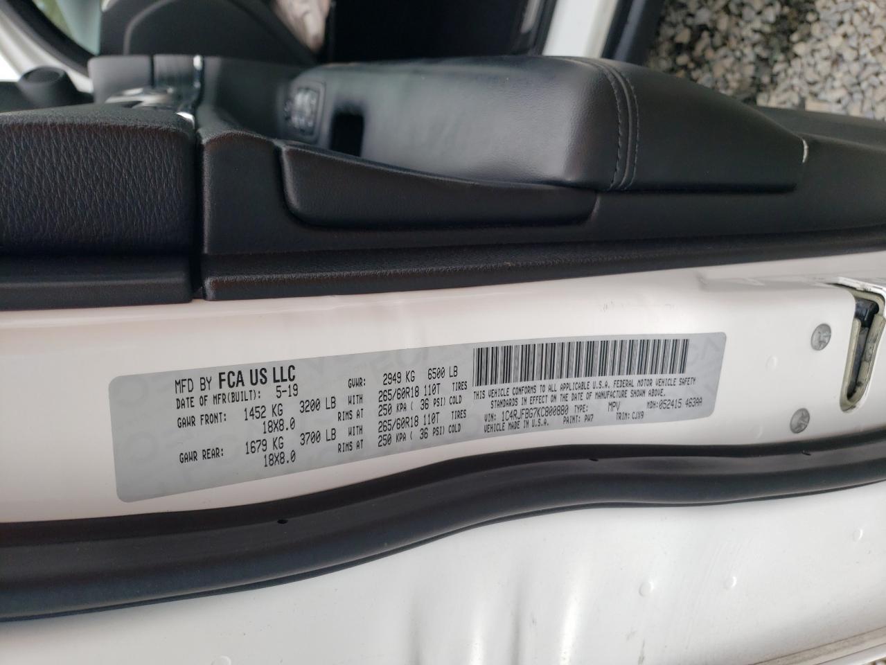 2019 Jeep Grand Cherokee Limited VIN: 1C4RJFBG7KC800880 Lot: 86667355