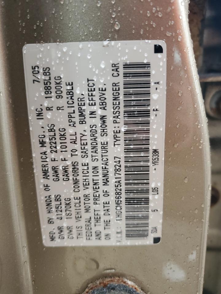 2005 Honda Accord Ex VIN: 1HGCM56825A178247 Lot: 81981815