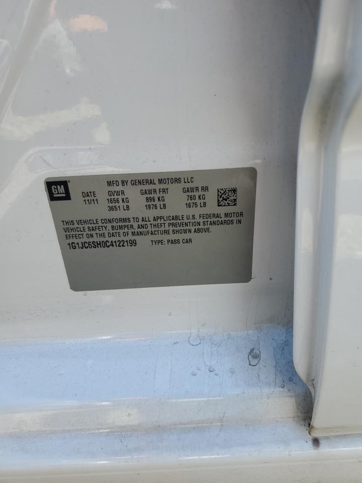 2012 Chevrolet Sonic Lt VIN: 1G1JC6SH0C4122199 Lot: 85074445