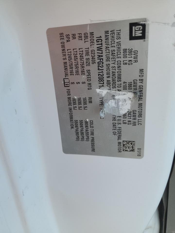 2018 GMC Savana G2500 VIN: 1GTW7AFG2J1208716 Lot: 86511155