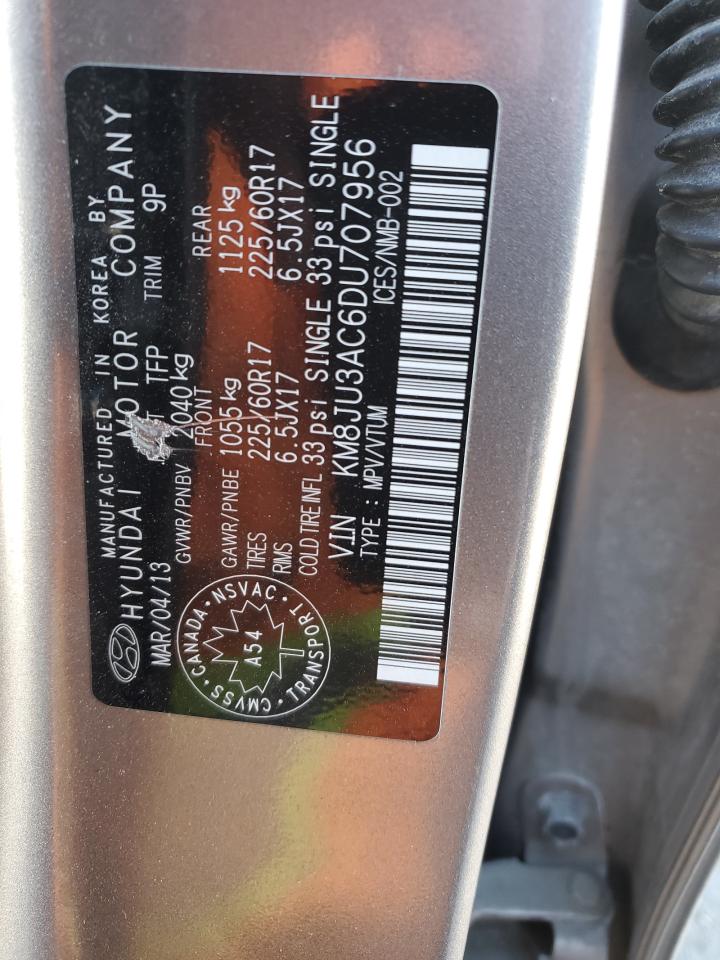 2013 Hyundai Tucson Gls VIN: KM8JU3AC6DU707956 Lot: 85569025