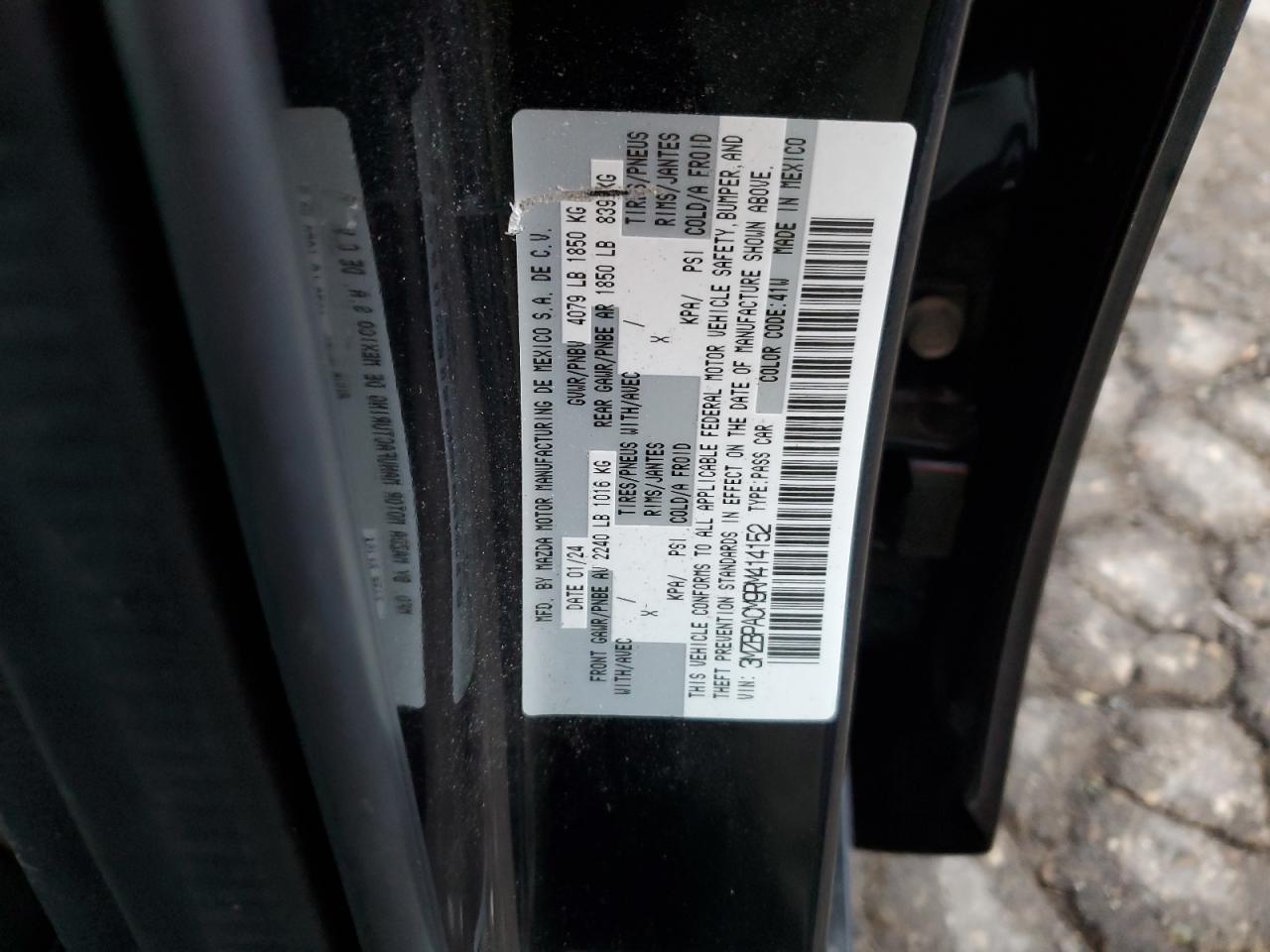 2024 Mazda 3 Preferred VIN: 3MZBPACM9RM414152 Lot: 90137335