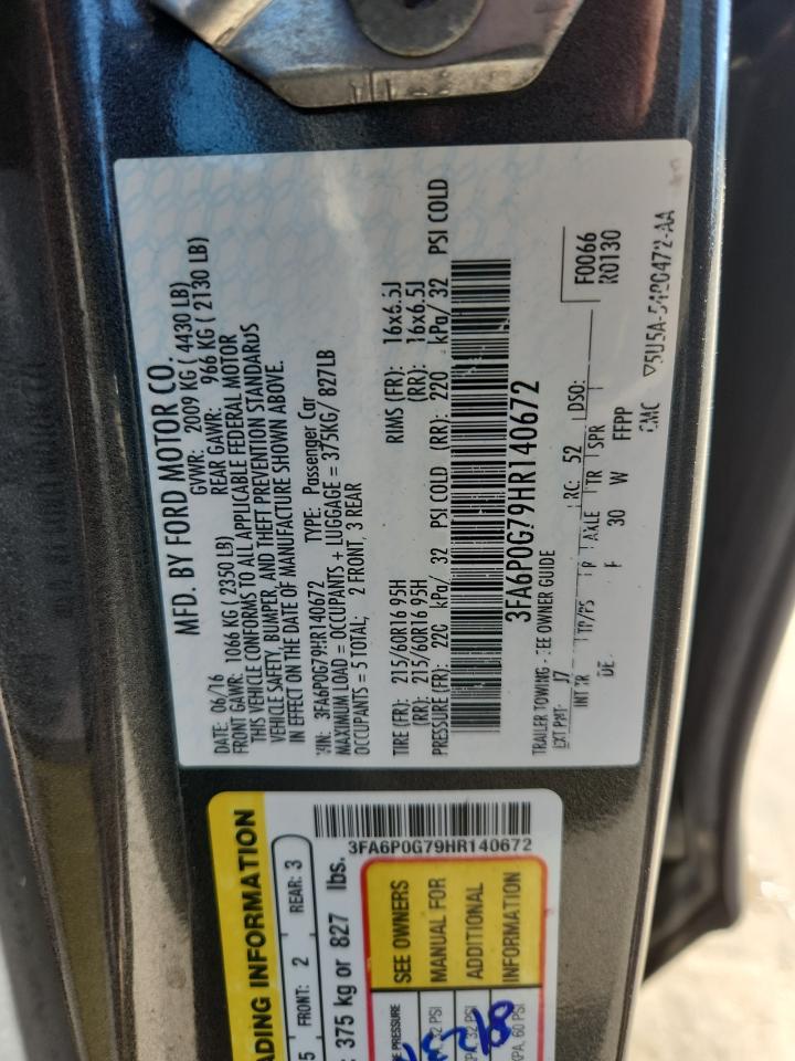 2017 Ford Fusion S VIN: 3FA6P0G79HR140672 Lot: 87299325