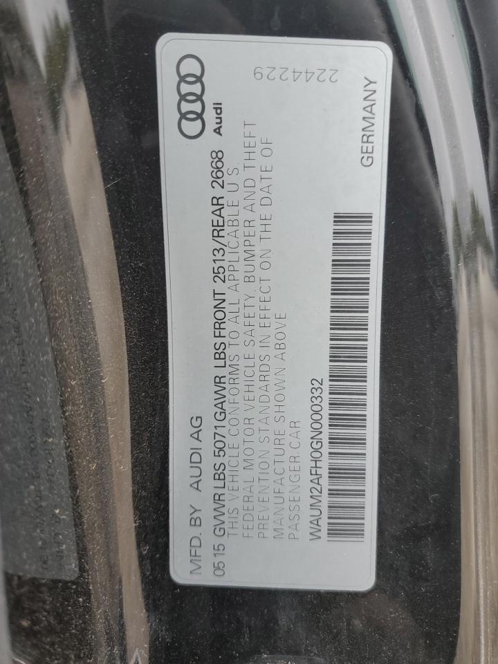 2016 Audi A5 Premium Plus S-Line VIN: WAUM2AFH0GN000332 Lot: 85311075