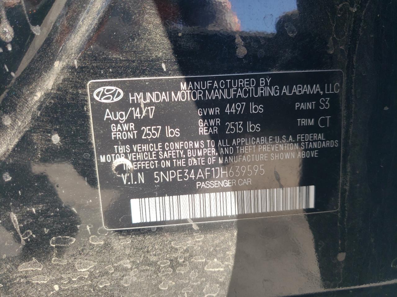 2018 Hyundai Sonata Sport VIN: 5NPE34AF1JH639595 Lot: 82787135