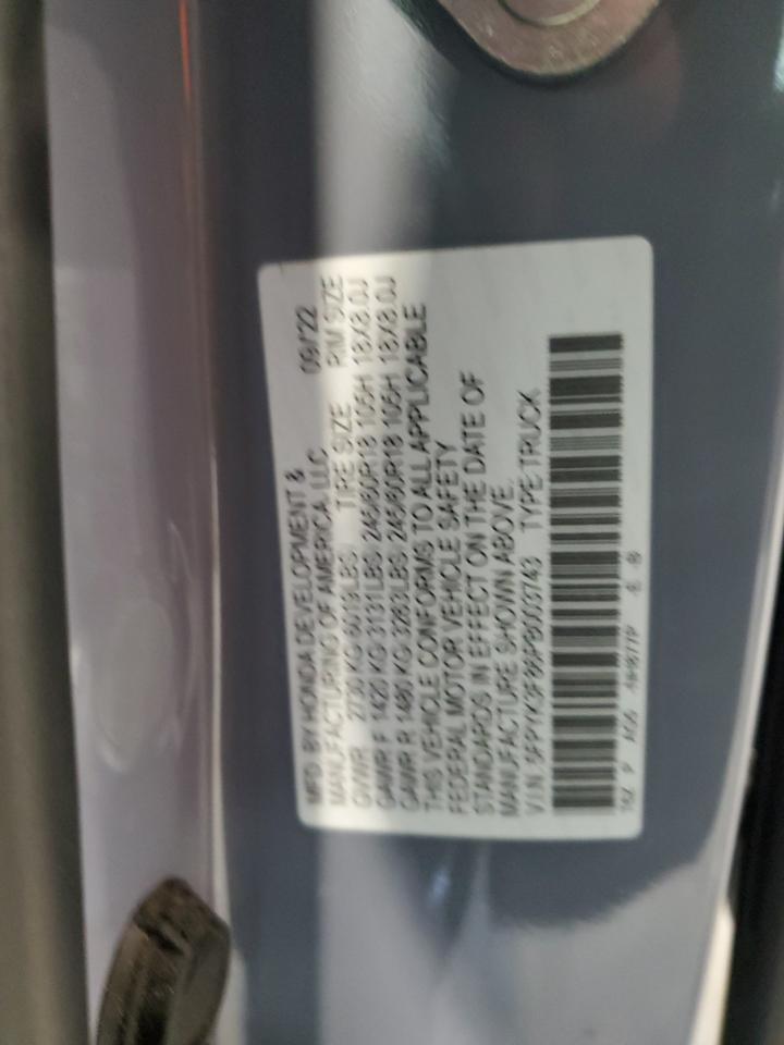 2023 Honda Ridgeline Black Edition VIN: 5FPYK3F86PB003743 Lot: 84635195