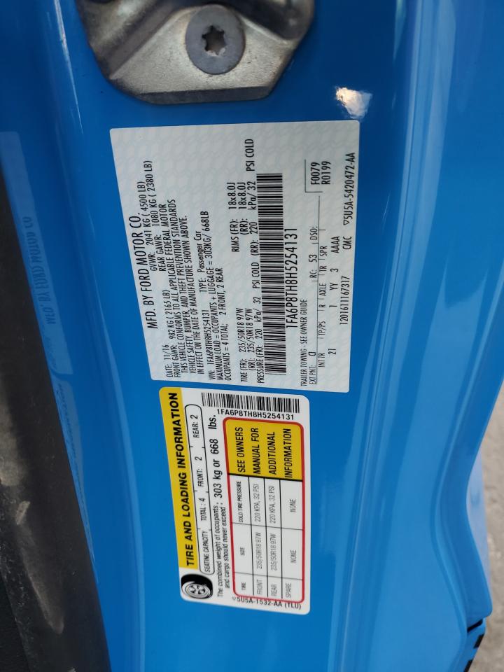 2017 Ford Mustang VIN: 1FA6P8TH8H5254131 Lot: 87241605