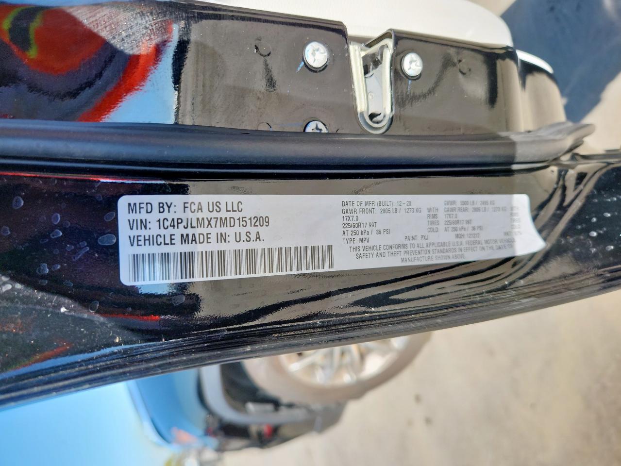 2021 Jeep Cherokee Latitude Lux VIN: 1C4PJLMX7MD151209 Lot: 86185525