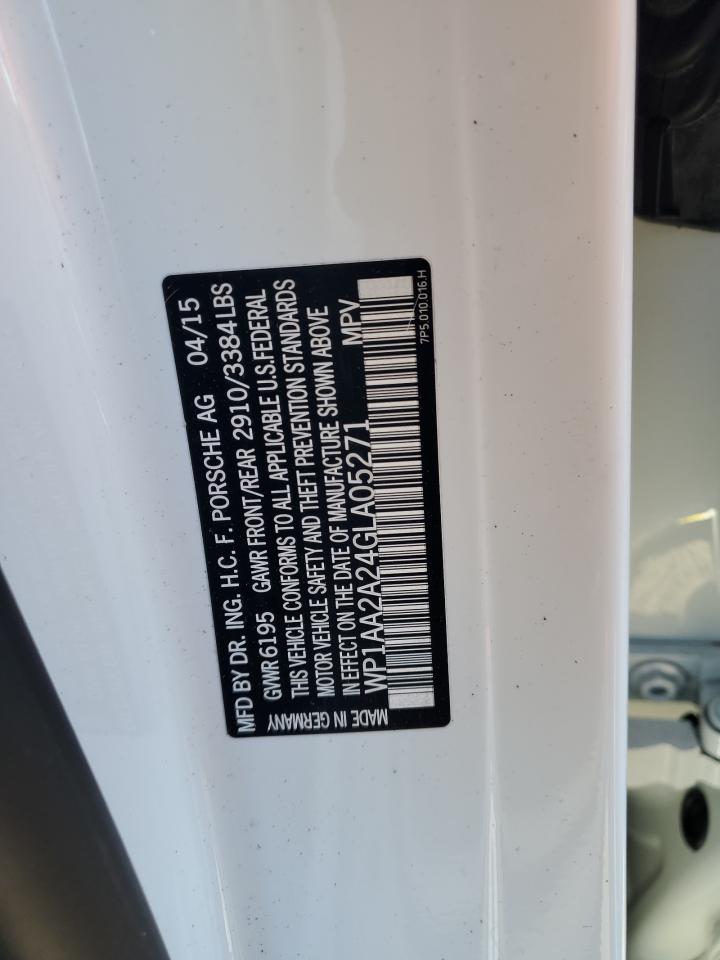 2016 Porsche Cayenne VIN: WP1AA2A24GLA05271 Lot: 89577455