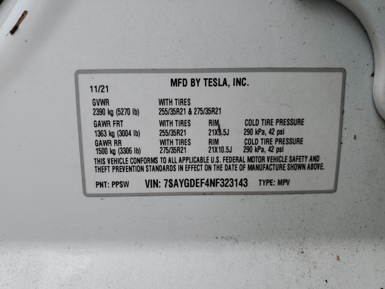 2022 Tesla Model Y VIN: 7SAYGDEF4NF323143 Lot: 86688645