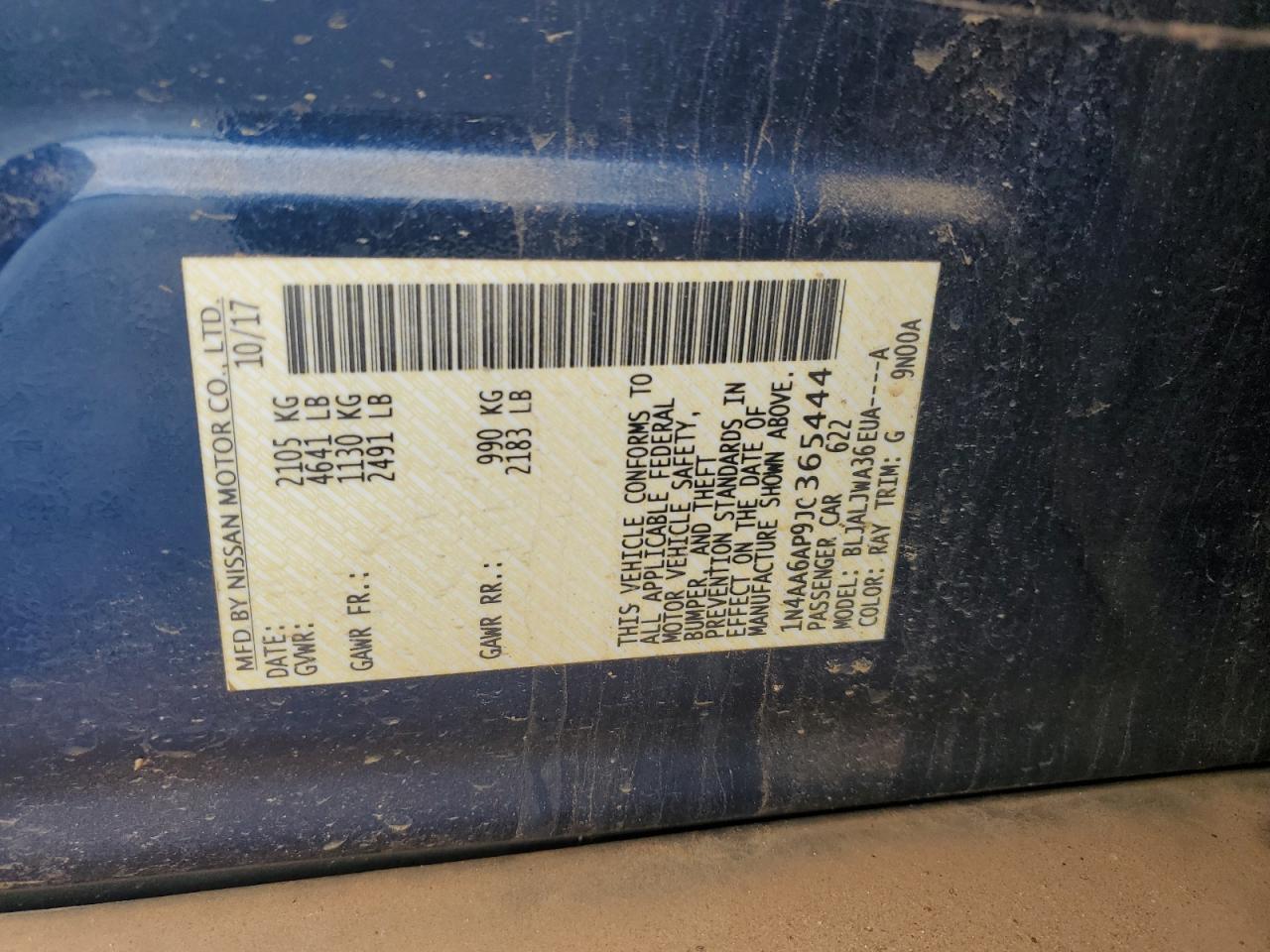 2018 Nissan Maxima 3.5S VIN: 1N4AA6AP9JC365444 Lot: 85712945